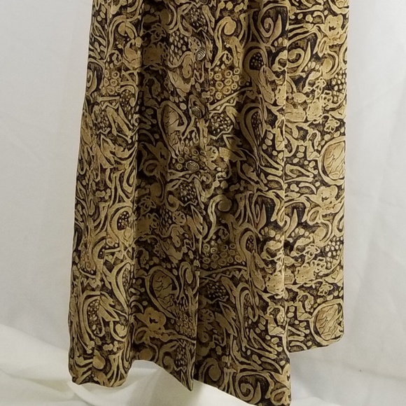 Vtg LESLIE FAY Maxi Dress 8 Button Down Tie Back - Picture 7 of 7